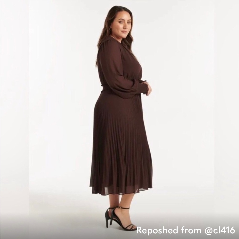 Chic Long Sleeve Brown Dress